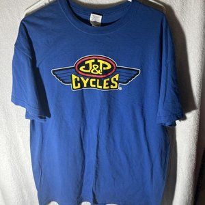Blue J&P cycles Motorcycle shirt XL
